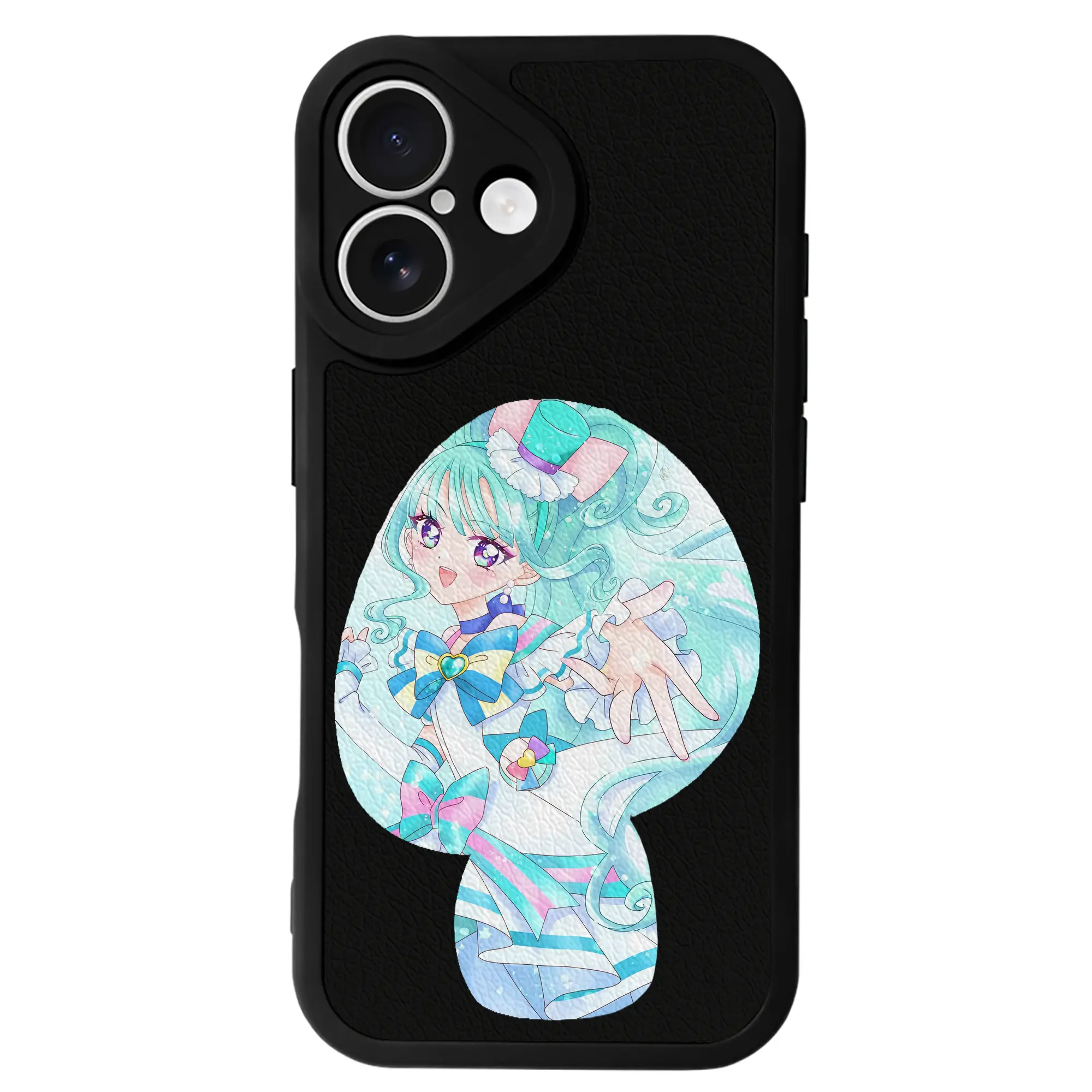 わんだふるぷりきゅあ グッズ 猫屋敷まゆ - IPhone 16シリーズ対応 ・ シリコンスマホケース ・ レザー調 ・ 高精度フィット ・ 耐衝撃 ・ ワイヤレス充電対応 ・ 精密カット